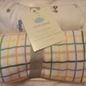Cloud Island Flannel Blankets Cars/trucks/plaid Boys